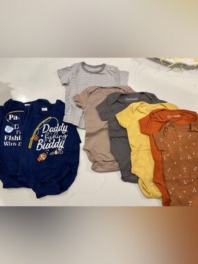 Baby Bundle- 8 Cotton Baby Bodysuit Multipack - Navy, Gray, Cream, Yellow, Rust